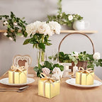 Glenmal 200 Pcs Small Gift Boxes 3x3x3 Inches Gold with Ribbons Kraft - Image 5