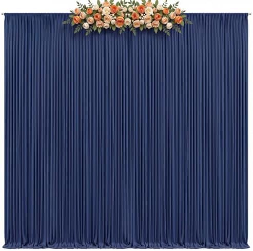 10x10ft Navy Blue Backdrop Curtain for Parties Wrinkle Free Fabric Backdrop Curtain Birthday Party Photo Backdrop Drapes for Wedding Baby Shower Bridal Shower Photography Back Drop 2 Panels 5x10FT - Image 2