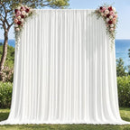 Joydeco 30x10ft Wrinkle Free White Backdrop Curtain for Parties - Image 5