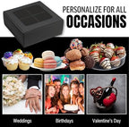 100 pcs Black Mini Cookie Boxes for 4 treats with Window and Dividers, Bakery Boxes, 6 x 6 x 2.4 Inches SMALL Baking Boxes, Square Cookies Box Decorating Supplies for Gift Giving - Image 5