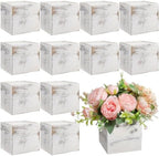 Suzile 12 Set Wooden Box Centerpiece, 4 Inch Square Planter Vase by Suzile