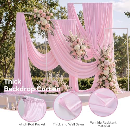 10 ft x 30 ft Baby Pink Backdrop Curtains for Parties, Wrinkle Free Light Pink Photography Backdrop Drapes for Wedding Grils Birthday Baby Shower Bridal Shower Party - Image 7