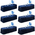 6 Pack Navy Blue Satin Table Clothes for 6 Foot Rectangle Tables - 6FT Wrinkle Resistant Glitter Rectangle Tablecloths, Party Table Covers for Wedding Banquet, Baby Shower, Birthday, Holiday Dinner by WishCare