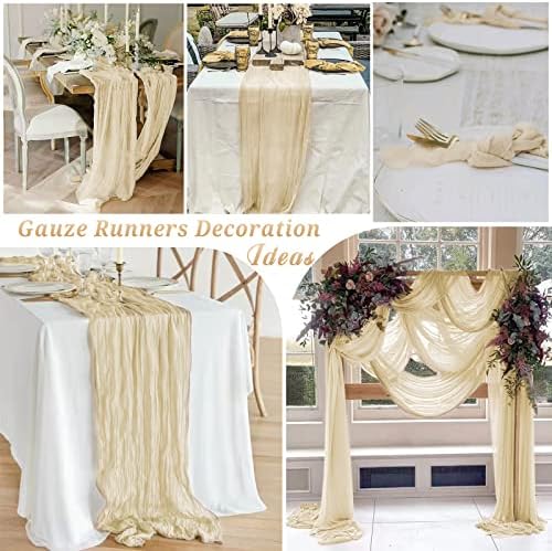 10 Pack Cheesecloth Table Runner 35 x 120 Inch, Ivory - Image 5