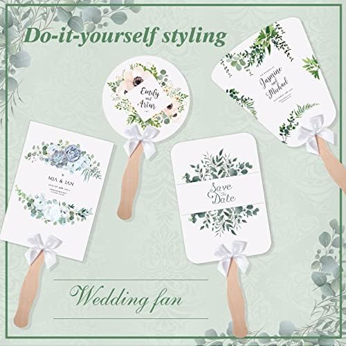TaoBary 300 Pcs DIY Wedding Program Fan Kit, Printable Church Fans Handheld - Image 5