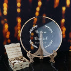 Wedding Guest Book Alternative with Box and Small Hearts,Personalized Round Drop Guest Sign for Rustic Wedding Decorations,Anniversary and Birthday(style9, Circular) - Image 5