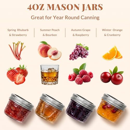 CycleMore 40 Pcs 4oz Crystal Mini Mason Jars, Silver Separable Lids - Image 3