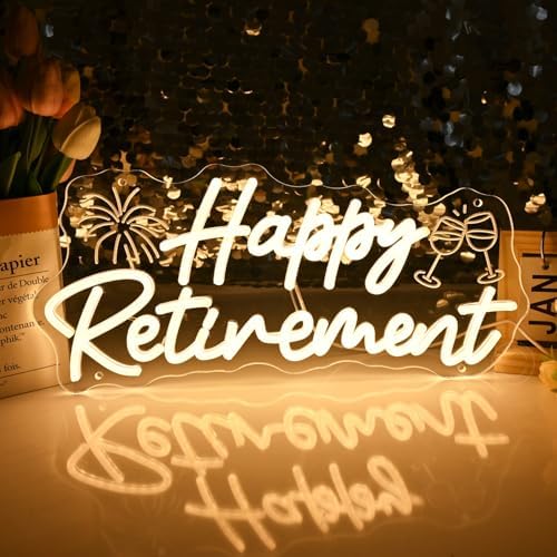 Britrio Happy Retirement Led Neon Light Sign Retirement Party Decoration - Image 4