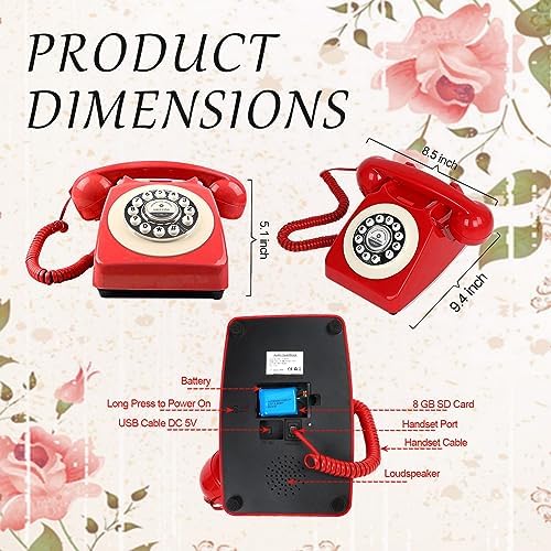 Audio Guest Book Wedding Phone, Record Customized Audio Message with Guest Book Retro Phone Audio GuestBook for Wedding Birthday Party Confession Audio Message Voicemail (White) - Image 6