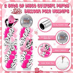 Kasyat 2 Sets Disco Cowgirl Balloon Column Stand Kit with 4d Cowgirl Hat Boots Disco Ball Exploding Stars Balloons Hot Pink Silver Arch Kit for Floor for Western Birthday Party Decorations - Image 3
