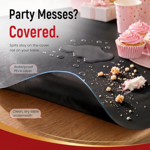 Plastic Table Cover, 300 Ft X 54 In Disposable Table Cloth Rectangle Table - Image 3