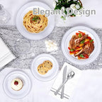 GATHER 350PCS Silver Plastic Plates Set for 50 Guests Wedding Party - Image 4