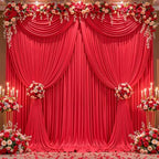10x12ft Red Backdrop Curtain Panels for Parties - Wrinkle Free Polyester Photo Curtain Backdrop Wedding Back Drop Fabric Drapes for Party Decorations Background for Photography - Image 6