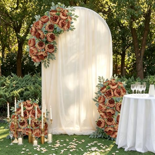 50Pcs Artificial Peonies Flowers Bulk, 3.5’’ - Fall Brown - Image 6