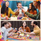 Funnymoom 452 Pcs Mexican Party Decoration for 50 Guest, Mexican Paper Plates Napkins Cups Tablecloth Cutlery Straws Fiesta Disposable Tableware Set for Mexico Taco Wedding Birthday Party Supplies - Image 7