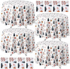 Ganeen 12 Pcs Christmas Tree Tablecloth Cartoon Colorful Red White Round by Ganeen
