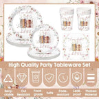 Sawysine 336pcs a New Chapter Is About to Begin Bridal Shower Tableware Set - Image 3