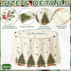 Ganeen 12 Pcs Vintage Colorful Xmas Tablecloth Round Plastic Snowflake - Image 3