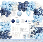 Party Inspo Blueberry Baby Shower Decorations – 126 PCs Fruit Themed Blue Berry Party Supplies with A Berry Sweet Baby Is on the Way Backdrop, Balloon Garland, Cake Topper, Sash, Badges - Image 3