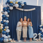 40x10ft Navy Blue Backdrop Curtain Panels for Parties - Wrinkle Free Polyester Photo Curtain Backdrop Wedding Back Drop Fabric Drapes for Party Decorations Background for Photography - Image 2