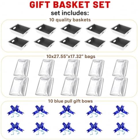 Gift Baskets Empty, 10 Pack White Baskets for Gifts, Raffle Basket Kit - Image 5