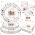 Sawysine 336pcs a New Chapter Is About to Begin Bridal Shower Tableware Set by Sawysine