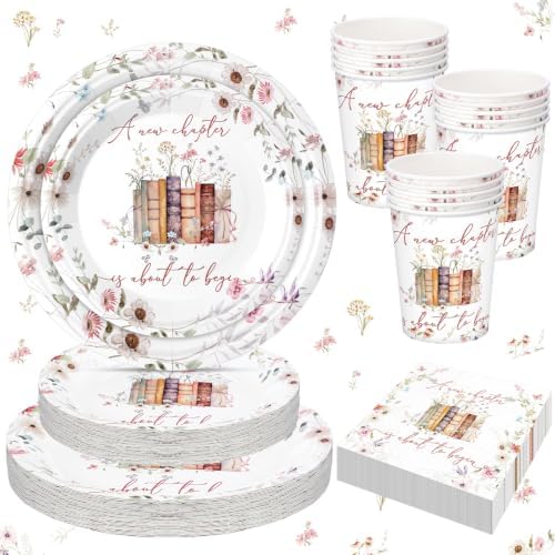Sawysine 336pcs a New Chapter Is About to Begin Bridal Shower Tableware Set by Sawysine