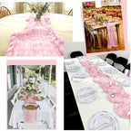 24 Pack Pink Table Runner 10Ft Cheesecloth Table Runner Rustic Gauze Table Runners Romantic Long Sheer Fabric Cheese Cloth Table Runners for Wedding Party Bridal Baby Shower(Light Pink) - Image 5