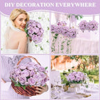 8 Bundles Artificial Peony Centerpiece Flowers,Light Purple - Image 5