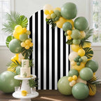 Classic Black and White Stripes Arch Backdrop Cover 6.6 FT, Wedding Arch Cover Stretchy Backdrop Stands Covers for Birthday Party Ceremony Banquet Decor - Image 3