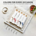 Prerolled Disposable Bamboo Cutlery Set – 50 Pack Pre Wrapped Silverware and Napkin Bundle with Forks, Knives, Spoons for Parties, Weddings, Events, and BBQ (Natural - Beige String) - Image 5