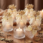 12 Sets Glass Candy Jar with Lid Crystal Dish Return Gifts for Guest, White - Image 4