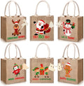Sweetude 6 Pack Christmas Linen Burlap Bags with Tags,Lovely by Sweetude
