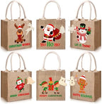 Sweetude 6 Pack Christmas Linen Burlap Bags with Tags,Lovely by Sweetude