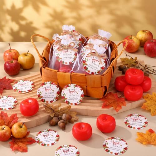 Batiyeer 25 Pcs Apple of Our Eye Theme Baby Shower Soap Thanks Card Bag - Image 4