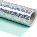 WRAPAHOLIC Jumbo Reversible Mermaid Wrapping Paper - 24 Inch X 100 Feet Jumbo Roll Scale with Colorful Foil Design, Perfect for Birthday, Baby Shower, Mermaid Party by WRAPAHOLIC