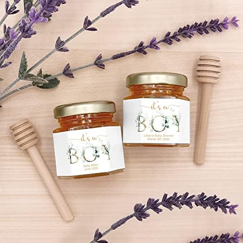 Honey Baby Shower Favors, Baby Shower Boy, Honey Baby Shower Favors, Honey Favors, Mini Honey Jar Favors, It's A Boy Favors (Set of 12) - Image 3