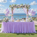 Lavender Tablecloths for 8 Foot Rectangle Tables Tulle Tablecloth Light Purple Table Cloth Rectangle 8ft Spandex Lilac Table Cover for Baby Shower Girls Birthday Party Wedding Banquet Table Skirt by HBBMAGIC