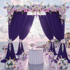 10 ft x 10 ft Wrinkle Free Purple Backdrop Curtain for Parties, Polyester Purple Photo Backdrop Drapes for Wedding Birthday Girls Party Mermaid Baby Shower,5ft x 10ft,2 Panels - Image 2