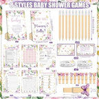 Funnymoom 426 Pcs Girl Baby Shower Games Set, 8 Games Pink Purple - Image 3