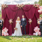 40ft x 12ft Burgundy Backdrop Curtains Wrinkle Free Backdrop Curtain for Wedding Parties Maroon Fabric Backdrops Drapes Back Drop Cloth Bridal Shower Stage Curtains Wedding Decorations for Reception - Image 3