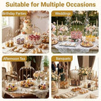 Set of 3 Metal Birdcage Cake Stand Set with Crystal Accents, Elegant Cupcake Holder Display for Wedding, Birthday, Baby Shower, Party Dessert Table Decorations (Gold, Set of 3) - Image 7
