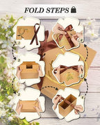 EQOREIIN Small Gift Bags, 100 Pack 4.5x1.8x3.9 Inches Kraft Paper Mini Thank You Bags with Bow Ribbon, Small Candy Party Favors Bag Bulk for Birthday Wedding Baby Shower (Brown) - Image 4
