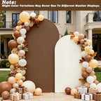 Set of 2 Arch Backdrop Covers Brown Cream(7.2Ft, 6Ft), 2-Sided Spandex Fitted Round Top Chiara Arch Backdrop Stand Covers for Baby Shower Wedding Birthday Party Decor Supplies (Only Cover) - Image 3