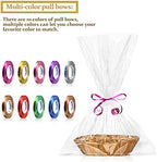 Jetec 12 Pack Empty Gift Baskets to Fill, Oval Baskets for Gifts Empty Food Storage Bin with 10 Rolls Colorful Ribbon and 30 Clear Bags for Wedding Birthday Christmas, 9 x 6 x 2.25 Inch - Image 6