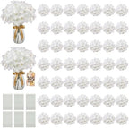 105PCS Hydrangea Artificial Flowers with Stronger Bendable Stems, Premium Silk Faux Hydrangea Flowers Bulk for DIY Wedding, Arches, Baby Showers & Large Event Decor(Ivory) by ECCELSO