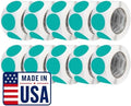 Perco Teal Perforated Round Circle Dot Sticker 3-Inch Labels — 10 Rolls, 5,000 Stickers - Product Labels, Planner Stickers & Modern Branding - Made in USA by Perco