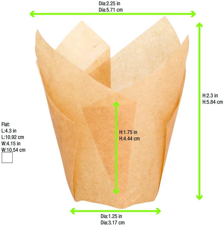 PacknWood 209CPST1M Brown tulip papers, Tulips Golden Brown Silicone Baking Cup, cupcake liners for baking (1.25 oz 1.1") - 1000 per case - Image 5