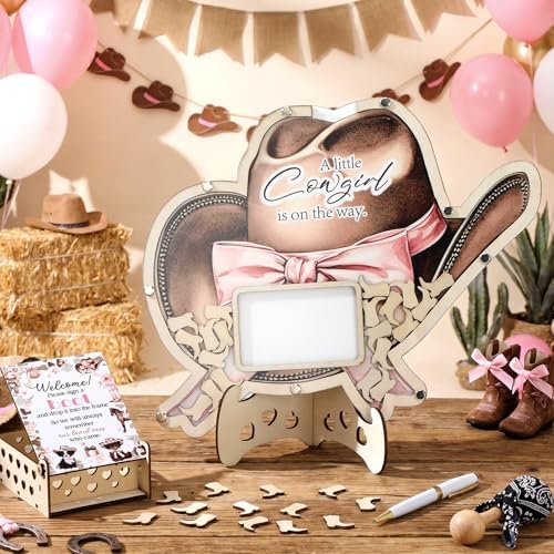 Chunful 64 Pcs Cowgirl Baby Shower Party Decorations Guest Book Alternative - Image 3