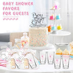 Vesici 20 Set Baby Shower Favors for Guests Acrylic Shot Glasses Gold Bottle Opener Keychains Thank You Tags and Bags for Baby Shower Party Gender Reveal Party Guests Return Gift(Pink Bear) - Image 6